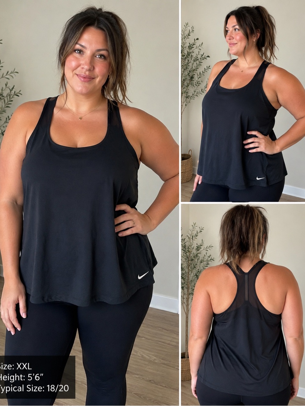 Nike Black Racerback Flow Tank Top